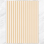 Vertical Stripes - White and Sunset Orange Canvas 36  x 48 