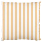 Vertical Stripes - White and Sunset Orange Large Flano Cushion Case (One Side)