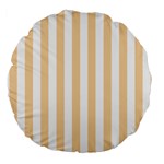 Vertical Stripes - White and Sunset Orange Large 18  Premium Round Cushion