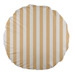 Vertical Stripes - White and Sunset Orange Large 18  Premium Flano Round Cushion