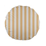 Vertical Stripes - White and Sunset Orange Standard 15  Premium Round Cushion