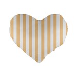Vertical Stripes - White and Sunset Orange Standard 16  Premium Heart Shape Cushion