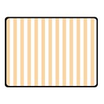 Vertical Stripes - White and Sunset Orange Fleece Blanket (Small) (One Side)