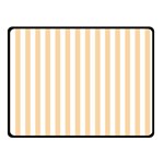 Vertical Stripes - White and Sunset Orange Double Sided Fleece Blanket (Small) (Two Sides)