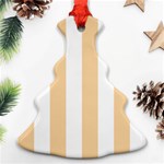 Vertical Stripes - White and Sunset Orange Ornament (Christmas Tree)