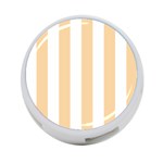 Vertical Stripes - White and Sunset Orange 4-Port USB Hub (One Side)