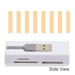 Vertical Stripes - White and Sunset Orange Memory Card Reader (Stick)