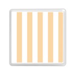 Vertical Stripes - White and Sunset Orange Memory Card Reader with Storage (Square)