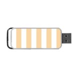Vertical Stripes - White and Sunset Orange Portable USB Flash (One Side)