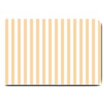 Vertical Stripes - White and Sunset Orange Large Doormat