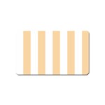 Vertical Stripes - White and Sunset Orange Magnet (Name Card)