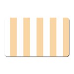Vertical Stripes - White and Sunset Orange Magnet (Rectangular)