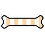 Vertical Stripes - White and Sunset Orange Magnet (Dog Bone)