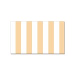 Vertical Stripes - White and Sunset Orange Sticker (Rectangular)