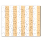Vertical Stripes - White and Sunset Orange Jigsaw Puzzle (Rectangular)