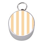 Vertical Stripes - White and Sunset Orange Silver Compass (Mini)