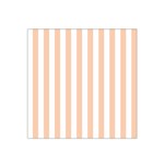Vertical Stripes - White and Apricot Orange Satin Bandana Scarf