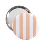 Vertical Stripes - White and Apricot Orange 2.25  Handbag Mirror