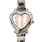 Vertical Stripes - White and Apricot Orange Heart Italian Charm Watch