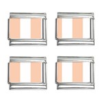 Vertical Stripes - White and Apricot Orange 9mm Italian Charm (4 pack)