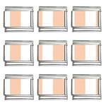 Vertical Stripes - White and Apricot Orange 9mm Italian Charm (9 pack)