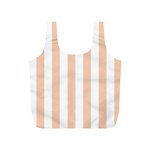 Vertical Stripes - White and Apricot Orange Full Print Recycle Bag (S)