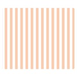 Vertical Stripes - White and Apricot Orange Double Sided Flano Blanket (Small)