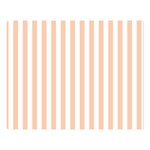 Vertical Stripes - White and Apricot Orange Double Sided Flano Blanket (Large)