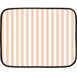 Vertical Stripes - White and Apricot Orange Fleece Blanket (Mini)