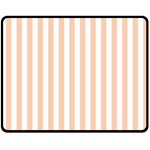 Vertical Stripes - White and Apricot Orange Fleece Blanket (Medium) (One Side)