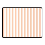 Vertical Stripes - White and Apricot Orange Fleece Blanket (Small) (One Side)