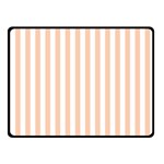 Vertical Stripes - White and Apricot Orange Double Sided Fleece Blanket (Small) (Two Sides)