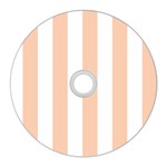 Vertical Stripes - White and Apricot Orange CD Wall Clock
