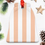 Vertical Stripes - White and Apricot Orange Ornament (Bell)