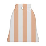 Vertical Stripes - White and Apricot Orange Bell Ornament (Two Sides)