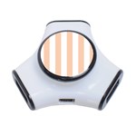 Vertical Stripes - White and Apricot Orange Portable USB Hub (One Side)