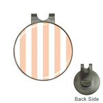 Vertical Stripes - White and Apricot Orange Golf Ball Marker Hat Clip