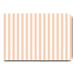 Vertical Stripes - White and Apricot Orange Large Doormat
