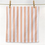 Vertical Stripes - White and Apricot Orange Face Towel