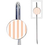 Vertical Stripes - White and Apricot Orange Book Mark