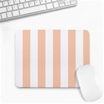 Vertical Stripes - White and Apricot Orange Small Mousepad