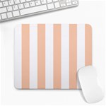 Vertical Stripes - White and Apricot Orange Large Mousepad