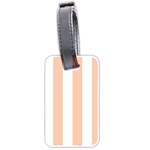 Vertical Stripes - White and Apricot Orange Luggage Tag (Two Sides)