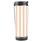 Vertical Stripes - White and Apricot Orange Travel Tumbler