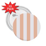 Vertical Stripes - White and Apricot Orange 2.25  Button (10 pack)