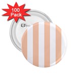 Vertical Stripes - White and Apricot Orange 2.25  Button (100 pack)