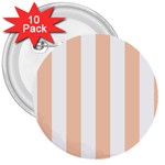 Vertical Stripes - White and Apricot Orange 3  Button (10 pack)