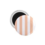 Vertical Stripes - White and Apricot Orange 1.75  Magnet
