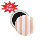 Vertical Stripes - White and Apricot Orange 1.75  Magnet (100 pack)