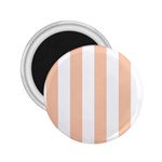 Vertical Stripes - White and Apricot Orange 2.25  Magnet